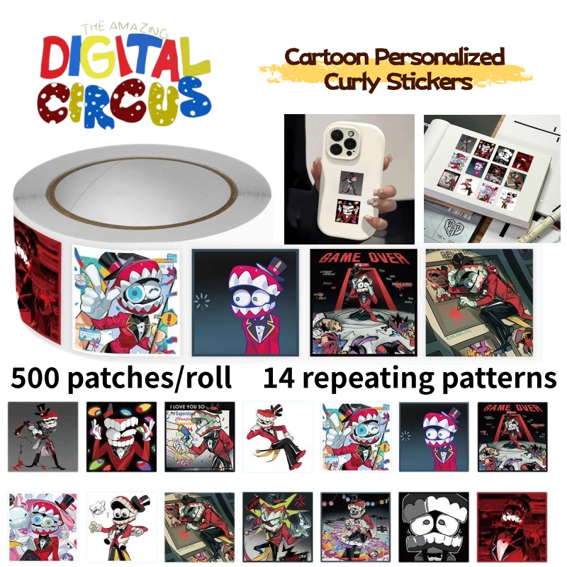 Anime Cosplay Instagram - สติกเกอร์การ์ตูนสร้างสรรค์จาก The Amazing Digital Circus สำหรับตกแต่งอินสตาแกรม