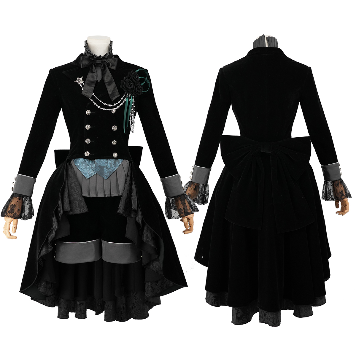 Anime Cosplay Real - ชุดคอสเพลย์อนิเมะ HOLOUN ตัวละคร Ciel Phantomhive สไตล์โกธิค