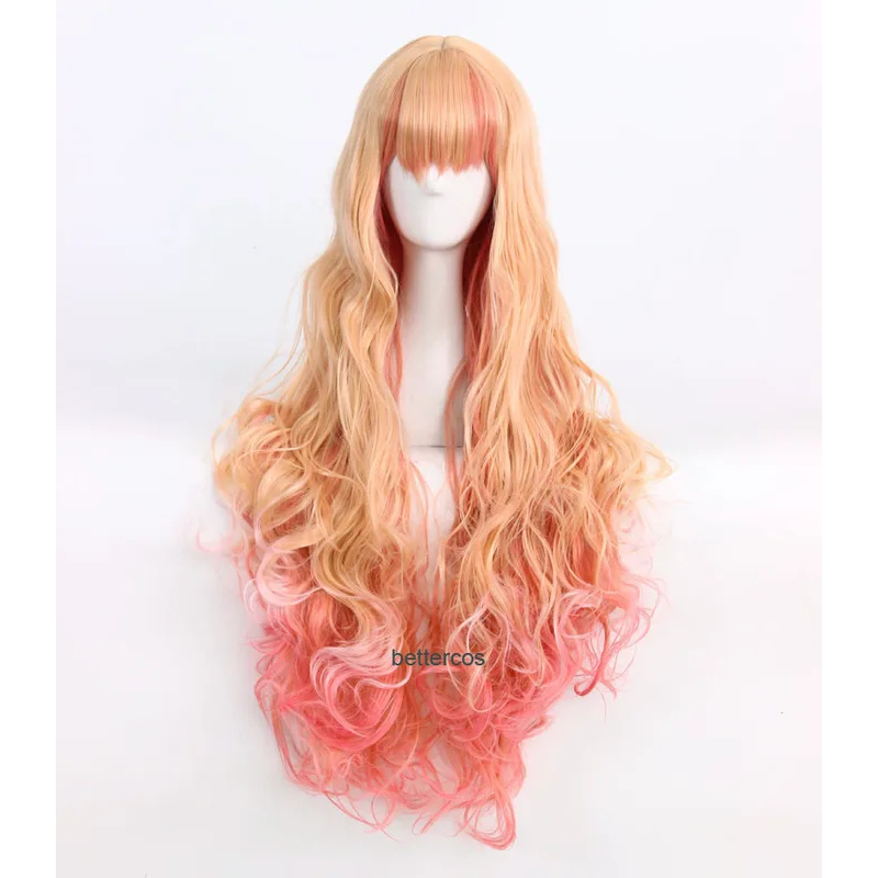 Anime Cosplay Nome - นิวมาครอส เอฟ เชอริล โนเมะ คอสเพลย์ วิกผมยาวลอนสีบลอนด์อ่อนไล่เฉดสีชมพู