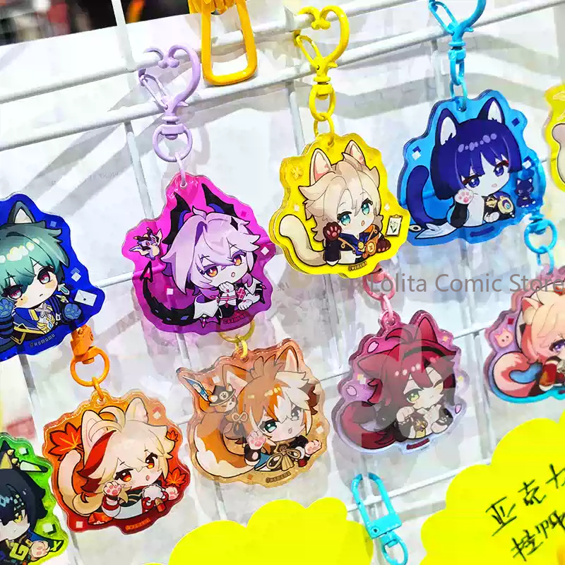 Anime Cosplay Swimsuit - อะนิเมะเก็นชิน อิมแพ็ค โลเฮน ดูริน วันเดอร์เรอร์ อัลเบโด้คอสเพลย์ป้ายการ์ตูนอะคริลิคจี้พวงกุญแจสติกเกอร์ผงกลิตเตอร์