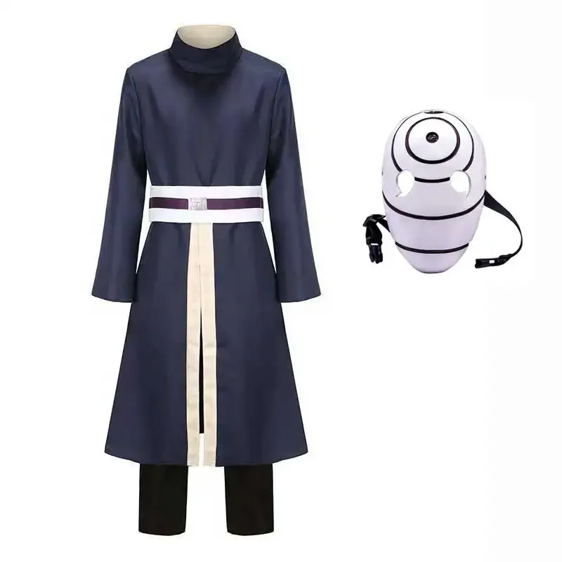 Anime Cosplay Obito - ชุดคอสเพลย์อุจิฮะ โอบิโตะ จากอนิเมะนักรบพิทักษ์ ชิปปูเด็น สำหรับผู้ชาย ชุดยูนิฟอร์มฮาโลวีนพร้อมหน้ากาก