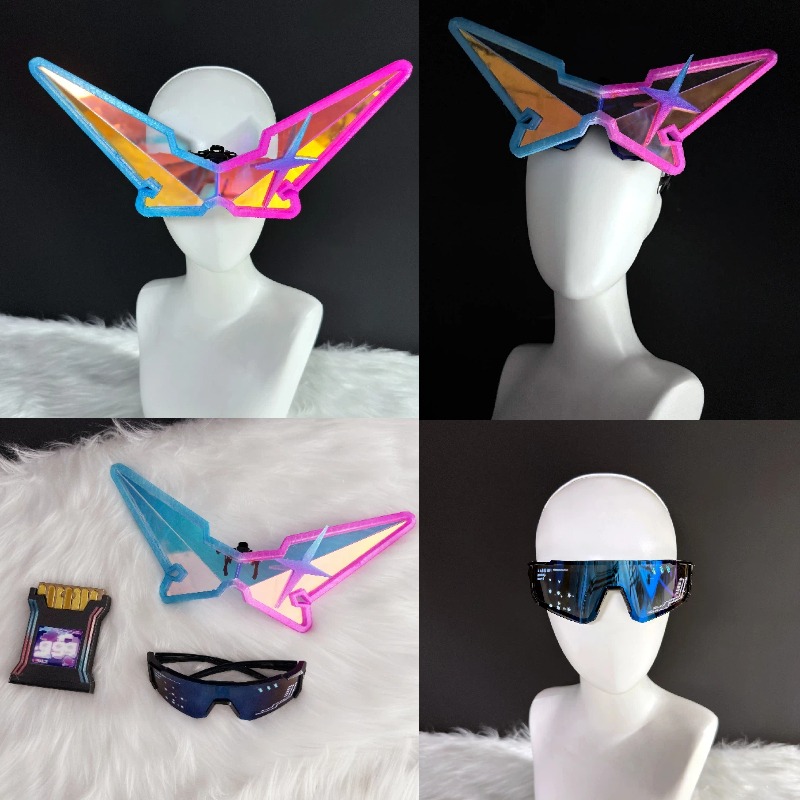 Cosplay Anime Women - เกมฮงไก: สตาร์เรล ซิลเวอร์ วูล์ฟคอสเพลย์อุปกรณ์ประกอบฉากแว่นตาสีสันสดใสชุดสำหรับผู้ใหญ่อะนิเมะอุปกรณ์เสริมสำหรับเล่นตามบทบาทปาร์ตี้ฮาโลวีน