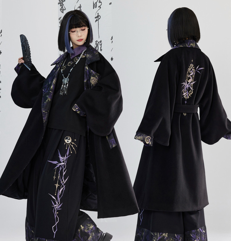 Anime Cosplay In Chinese - เสื้อโค้ทผ้าขนสัตว์ปักลายสไตล์จีนโบราณแบบใหม่ งานหนัก งานฝีมือประณีต เหมาะสำหรับงานเทศกาล งานคาร์นิวัล งานฮาโลวีน
