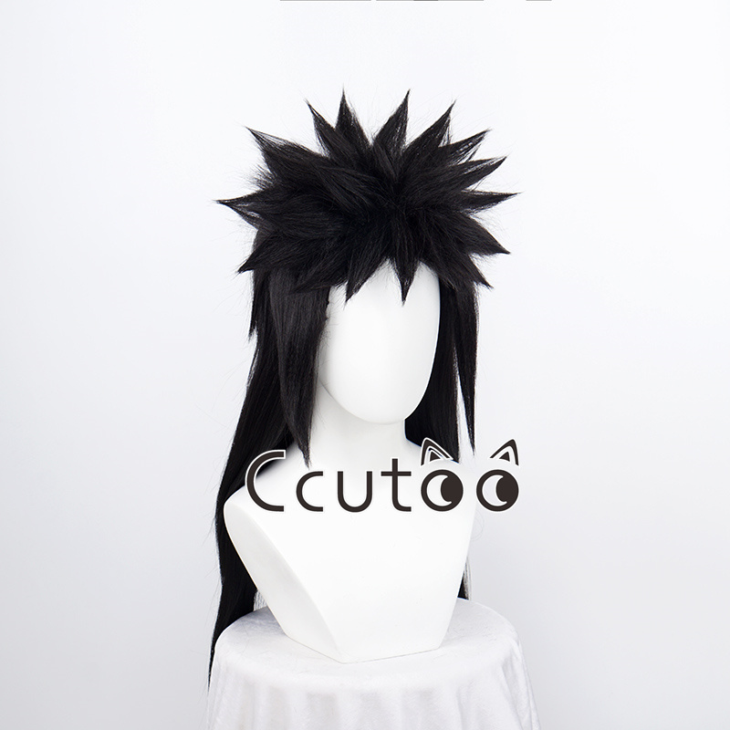 Anime Cosplay Obito - อะนิเมะใหม่ แองกรี้ อุจิวะ โอบิโตะคอสเพลย์ผมสังเคราะห์ยาวสีดำวิกผม + หมวกวิกผมฟรี