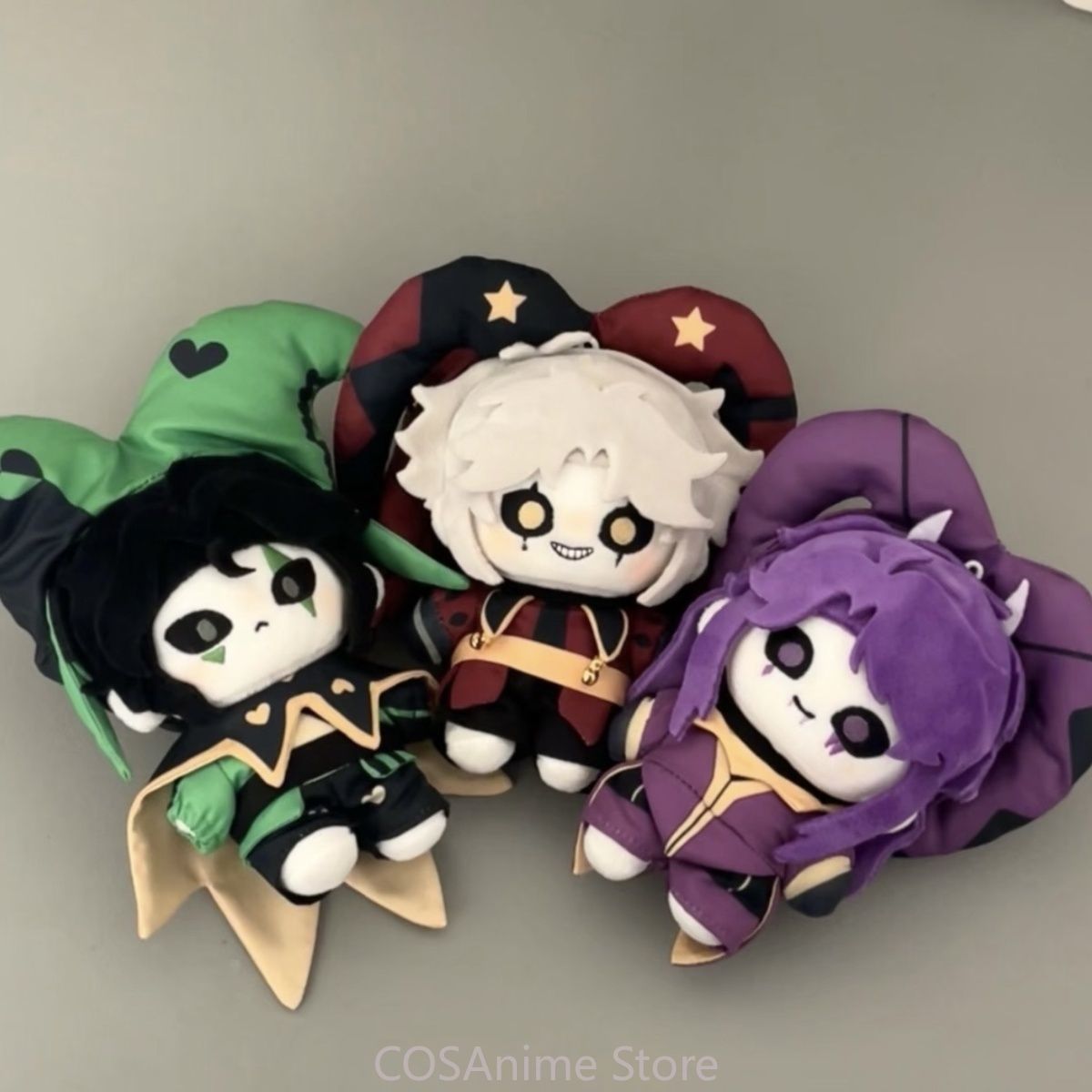 Anime Cosplay Kawaii - คณะละครสัตว์ประหลาด ‌ ตุ๊กตาพวงกุญแจขนนุ่มลายตัวละครเพียร์โรต์ ฮาร์เลควิน จากละครสัตว์ ขนาด
