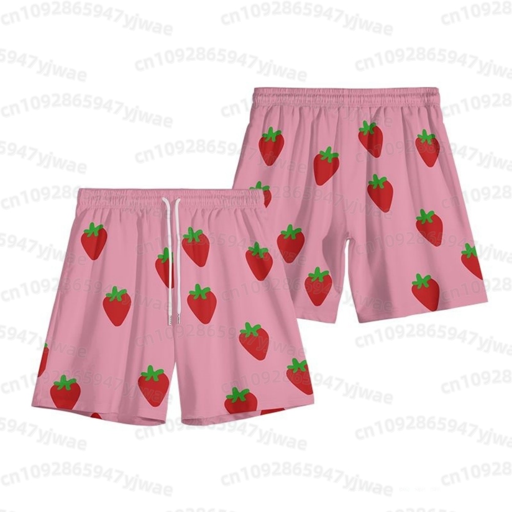 กางเกงขาสั้นสีชมพูลายสตรอว์เบอ - Anime Cosplay Swimsuit บทวิจารณ์และราคา