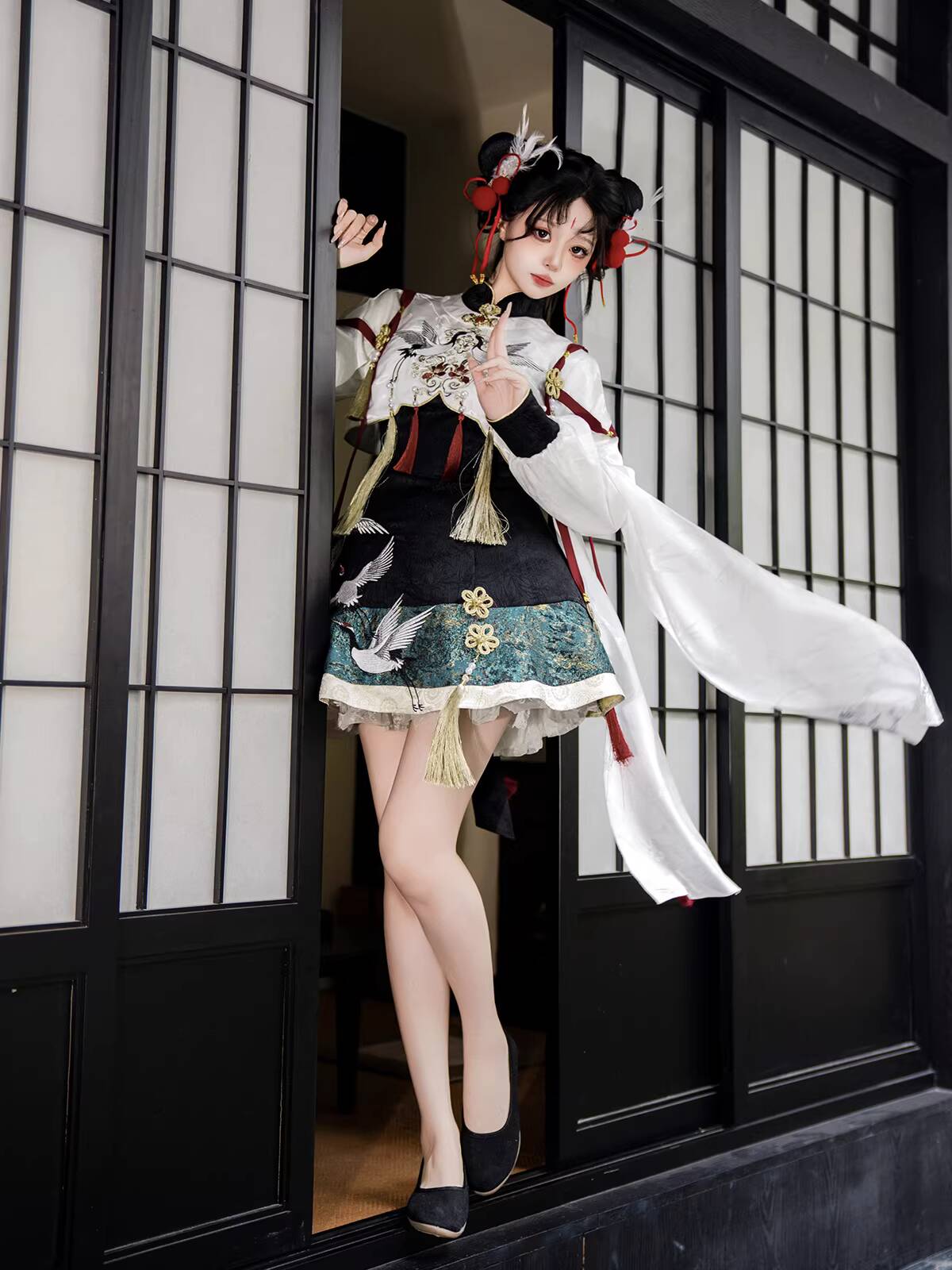 ชุดฮั่นฝูสไตล์จีน ลายเครน  ชุด - Anime Cosplay Lolita บทวิจารณ์และราคา